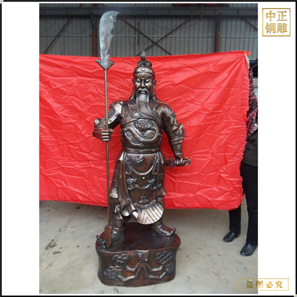 寺廟看書關(guān)公雕塑